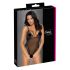 Cottelli - Embroidered Lace Bodysuit, Black & Purple (Open Design)