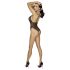 Cottelli - Embroidered Lace Bodysuit, Black & Purple (Open Design) - L