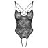 Cottelli - Sheer, Open Lace Bodysuit (Black)