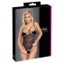 Cottelli - Sheer, Open Lace Bodysuit (Black)