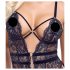Cottelli - Open Strappy Black Lingerie Bodysuit - M