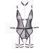 Cottelli Bondage - Open-Front Bodysuit with Wrist Cuffs (Black)