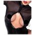 Noir - Glossy Bodysuit with Sheer Insets (Black) - L
