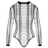 Cottelli - Striped Open-Front Bodysuit (Black) - Sizes S-L
