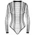 Cottelli - Striped Open-Front Bodysuit (Black) - Sizes S-L