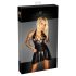 Noir - Layered Dress with Sheer Bodice and Halter Neck (Black)