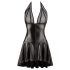 Noir - Layered Dress with Sheer Bodice and Halter Neck (Black)