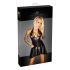Noir - Layered Dress with Sheer Bodice and Halter Neck (Black) - L