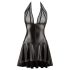 Noir - Layered Dress with Sheer Bodice and Halter Neck (Black) - L
