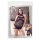 Mandy Mystery - Black Fishnet Halter Dress & Thong Set