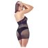 Mandy Mystery - Black Fishnet Halter Dress & Thong Set