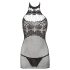 Mandy Mystery - Black Fishnet Halter Dress & Thong Set