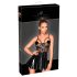 Noir - Black Patent Dress with Mesh Insets - M