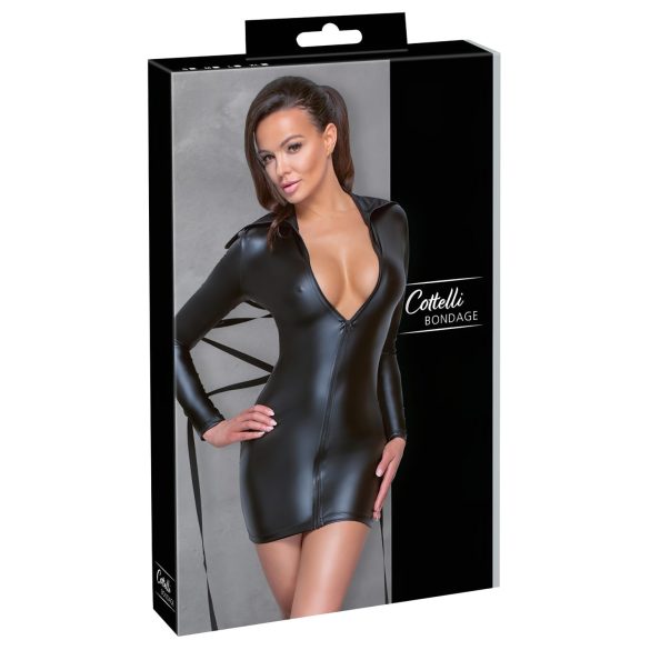 Cottelli Bondage - Shiny Dress with Ties (Black) - M