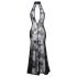 Noir - Sheer Black Floral Maxi Dress - XL
