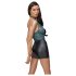 Cottelli - Lace-Up Shiny Dress (Black-Green) - L
