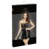 Noir - Shimmering Mini Dress with Lace Top (Black)