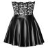 Noir - Shimmering Mini Dress with Lace Top (Black)