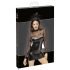 Noir - Black Glossy Dress with Sheer Top - XL