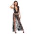 Noir - Sheer Floral Maxi Dress (Black) - XL