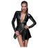 Noir - Open Front Long Sleeve Mini Dress (Black)
