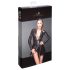 Noir - Open Front Long Sleeve Mini Dress (Black)