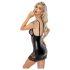 Noir - Black Mini Dress with Sheer Sides