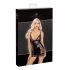 Noir - Black Mini Dress with Sheer Sides
