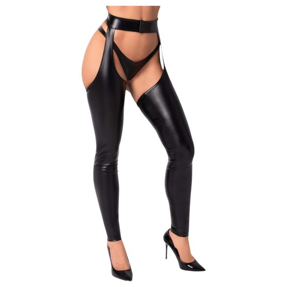 Noir - Glossy Tights - Chaps Style (Black)