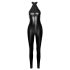 Noir - Shiny Zipper Jumpsuit (Black) - XL