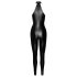 Noir - Shiny Zipper Jumpsuit (Black) - XL