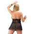 Cottelli Plus Size - Lace Flowing Babydoll (Black) - 3XL