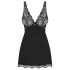 Obsessive Luvae - Floral Strappy Nightgown with Thong (Black) 