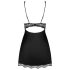 Obsessive Luvae - Floral Strappy Nightgown with Thong (Black) 