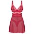 Obsessive Cupide Desir - Sheer Lace Nightdress Set (Red)