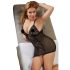 Cottelli Plus Size - Sheer Lace Nightgown (Black) - 3XL