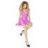 Black Level - Shiny Zipper Mini Dress (Pink) - L