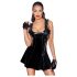 Noir - Ruffled Mini Dress (Black) - L