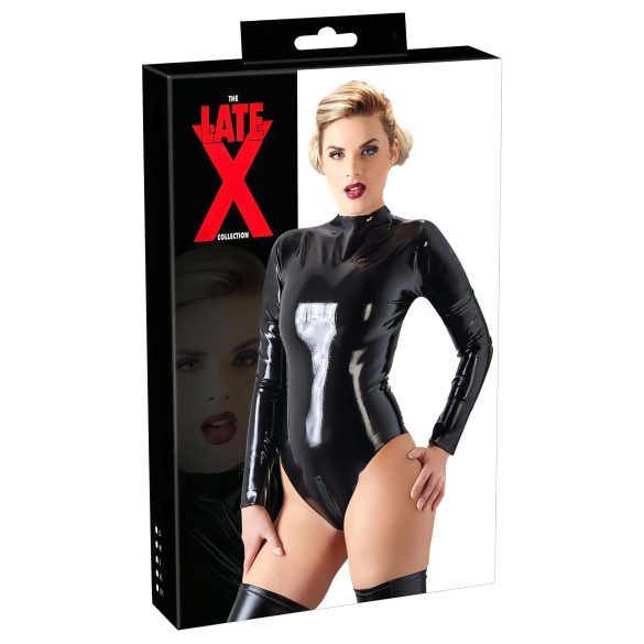 Latex Long-Sleeve Women's Bodysuit (Black)