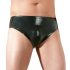 Men's Latex Underwear with Internal Anal Dildo (Black) - XL
