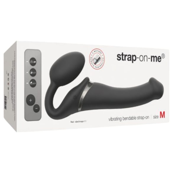 Strap-on-me M - Medium Strap-On Vibrator - Black