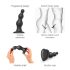 Strap-on-me Beads M - Black Suction Cup Beaded Dildo
