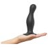 Strap-on-me Curvy L - Wavy Suction Cup Dildo (Black)