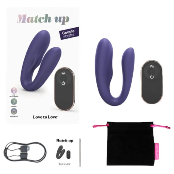 Love to Love Match Up - Rechargeable Radio-Controlled Couples Vibrator (Purple)