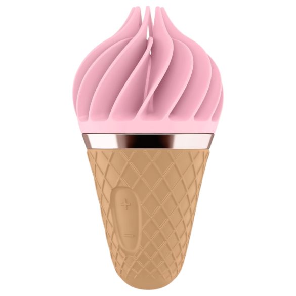 Satisfyer Sweet Treat - Rechargeable Spinning Clitoral Vibrator (Pink-Brown)