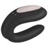 Satisfyer Double Joy - Smart Waterproof Couples Vibrator (Black)