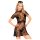 Penthouse Poison Cookie - Lace Dress, Thong & Hair Accessory Set (Black) - M/L