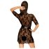Penthouse Sweet Retreat - Lace Robe and Thong Set (Black)