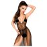 Penthouse Forplay Lace Bodysuit with Tulle Shawl (Black) - M/L