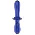 Satisfyer Double Crystal - Dual-Ended Glass Dildo (Blue)
